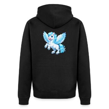 Flying Pegasus horse - Unisex Premium Organic Zip Hoodie - black - Back - Nico (187cm)