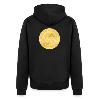 Geschenk für Lenny - Unisex Premium Bio Zip Hoodie - Schwarz - Hinten - Nico (187cm)