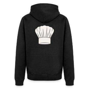 Chapeau de chef - Chef cuisine Gastronomie Chef - Veste à capuche bio Premium Unisexe - noir - Dos - Nico (187cm)