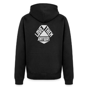 Love Them Anyway Inspirierend Bedingungslose Liebe - Unisex Premium Bio Zip Hoodie - Schwarz - Hinten - Nico (187cm)