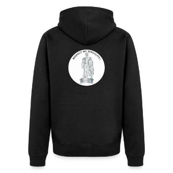 Statue du Héros de la Sexualité - Veste à capuche bio Premium Unisexe - noir - Dos - Nico (187cm)
