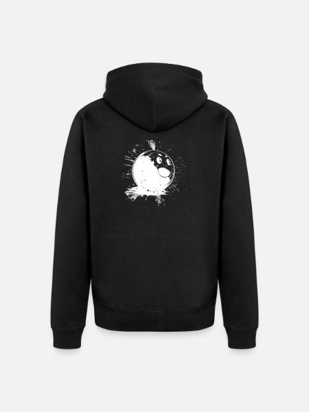 Bowling Ball Cartoon - Unisex Premium Organic Zip Hoodie - black