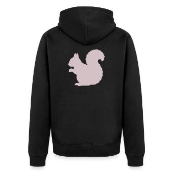 Pink Squirrel Silhouette - Unisex Premium Organic Zip Hoodie - black - Back - Nico (187cm)