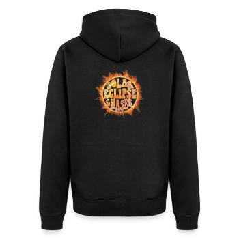 Solar eclipse chaser - Unisex Premium Bio Zip Hoodie - Schwarz - Hinten - Nico (187cm)