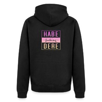 Habe Dere, habe dere, Servus - Unisex Premium Bio Zip Hoodie - Schwarz - Hinten - Nico (187cm)