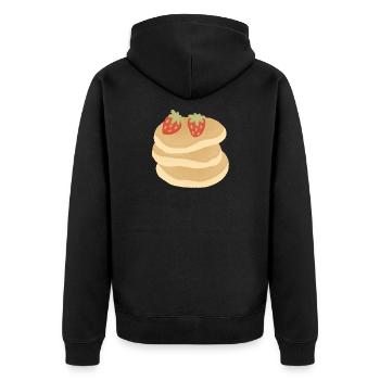 Pile de crêpes à la fraise - Veste à capuche bio Premium Unisexe - noir - Dos - Nico (187cm)