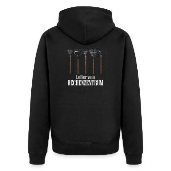 Leiter vom Rechenzentrum Gärtner - Unisex Premium Bio Zip Hoodie - Schwarz - Hinten - Nico (187cm)