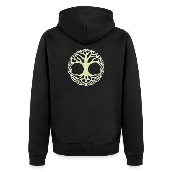 Tree of Life Celtic Knot Circle - Unisex Premium Organic Zip Hoodie - black - Back - Nico (187cm)
