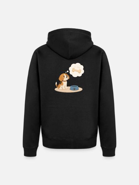 Le Beagle rêve d’un os - Veste à capuche bio Premium Unisexe - noir