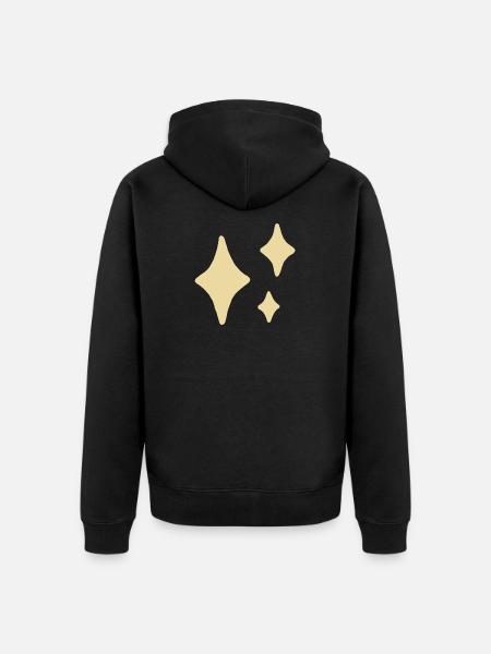 Golden Sparkle Trio - Unisex Premium Bio Zip Hoodie - Schwarz