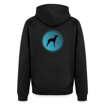 Italienisches Windspiel - Unisex Premium Bio Zip Hoodie - Schwarz - Hinten - Nico (187cm)