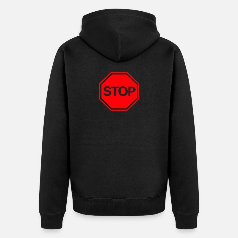 arrêt - Veste à capuche bio Premium Unisexe - noir