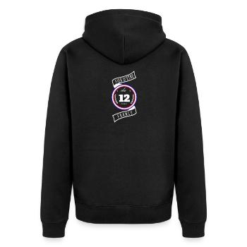 Fier D'être Du 12 Aveyron France - Veste à capuche bio Premium Unisexe - noir - Dos - Nico (187cm)
