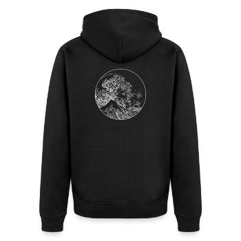 vague blanc - Veste à capuche bio Premium Unisexe - noir - Dos - Nico (187cm)