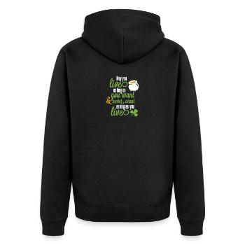 peut vivre aussi longtemps que vous voulez, mais jamais - Veste à capuche bio Premium Unisexe - noir - Dos - Nico (187cm)