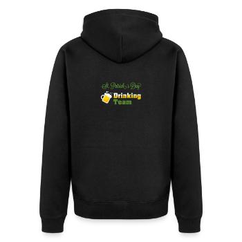 St. Patrick´s Day Trink Team - Unisex Premium Bio Zip Hoodie - Schwarz - Hinten - Nico (187cm)