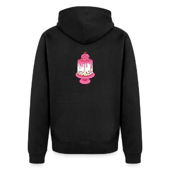 Torte - Unisex Premium Bio Zip Hoodie - Schwarz - Hinten - Nico (187cm)