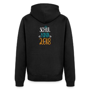 Kita Abgänger Schulkind Einschulung Kindergarten - Unisex Premium Bio Zip Hoodie - Schwarz - Hinten - Nico (187cm)