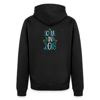 Kita Abgänger Schulkind Einschulung Kindergarten - Unisex Premium Bio Zip Hoodie - Schwarz - Hinten - Nico (187cm)