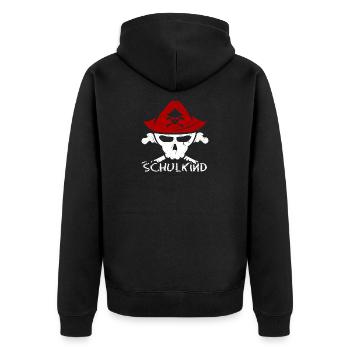 Kita Abgänger Schulkind Einschulung Kindergarten - Unisex Premium Bio Zip Hoodie - Schwarz - Hinten - Nico (187cm)