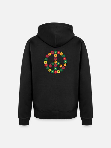 Rasta & Peace - Unisex Premium Organic Zip Hoodie - black