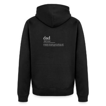Vater - Unisex Premium Bio Zip Hoodie - Schwarz - Hinten - Nico (187cm)