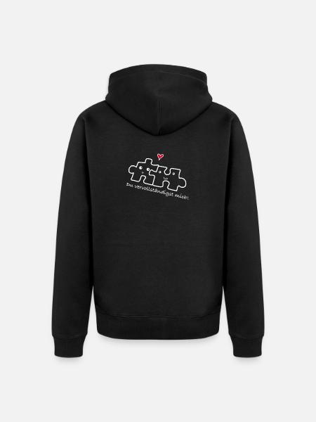 Love relationship couple - Unisex Premium Organic Zip Hoodie - black
