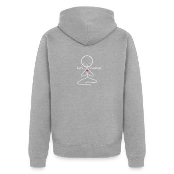 méditation - Veste à capuche bio Premium Unisexe - gris chiné - Dos - Nico (187cm)