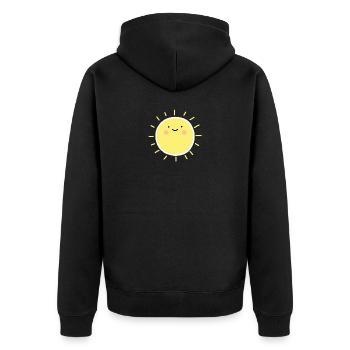 Sun smiley happy - Unisex Premium Organic Zip Hoodie - black - Back - Nico (187cm)