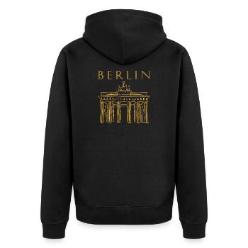 Porte de Brandebourg à Berlin - Veste à capuche bio Premium Unisexe - noir - Dos - Nico (187cm)