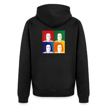 Johann Sebastian Bach in cartoon style - Unisex Premium Organic Zip Hoodie - black - Back - Nico (187cm)
