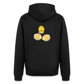Sorgenlemon caractère citron - Veste à capuche bio Premium Unisexe - noir - Dos - Nico (187cm)
