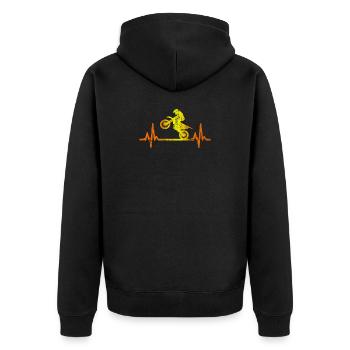 Motocross - Unisex Premium Bio Zip Hoodie - Schwarz - Hinten - Nico (187cm)