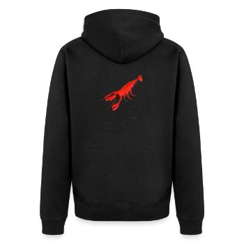 Hummer / Lobster - Unisex Premium Bio Zip Hoodie - Schwarz - Hinten - Nico (187cm)