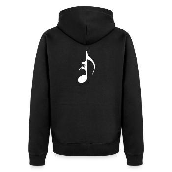 Notes de musique de fanfare de trompettes de trompettes - Veste à capuche bio Premium Unisexe - noir - Dos - Nico (187cm)