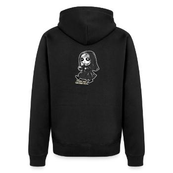Valac Nonne Halloween Geschenk - Unisex Premium Bio Zip Hoodie - Schwarz - Hinten - Nico (187cm)