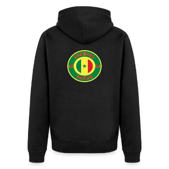 Senegal Dakar / gift lion flag Africa state - Unisex Premium Organic Zip Hoodie - black - Back - Nico (187cm)