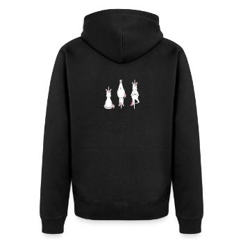 Unicorns in Meditative Pose - Unisex Premium Organic Zip Hoodie - black - Back - Nico (187cm)