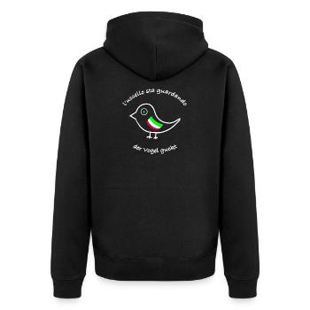 l’oiseau regarde en italien / allemand - Veste à capuche bio Premium Unisexe - noir - Dos - Nico (187cm)