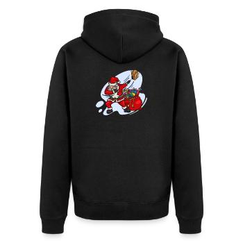 Süßer Dab Dabbing Weihnachtsmann Weihnachten Xmas - Unisex Premium Bio Zip Hoodie - Schwarz - Hinten - Nico (187cm)