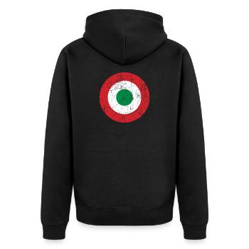 Italy coccarda with vintage effect - Unisex Premium Organic Zip Hoodie - black - Back - Nico (187cm)