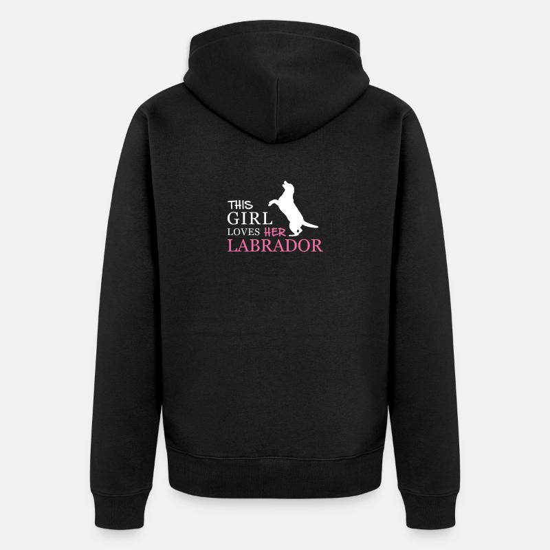 Labrador - Unisex Premium Bio Zip Hoodie - Schwarz