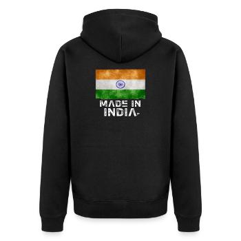 T-shirt pochoir drapeau Made in India - Veste à capuche bio Premium Unisexe - noir - Dos - Nico (187cm)