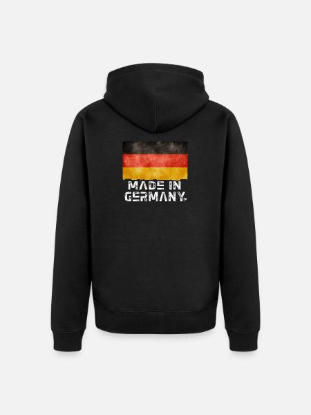 Drapeau Made in Germany – Style vieilli - Veste à capuche bio Premium Unisexe - noir