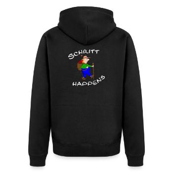 wanderlust - Unisex Premium Organic Zip Hoodie - black - Back - Nico (187cm)