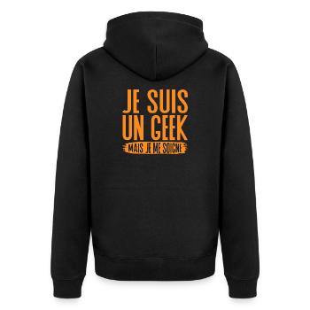 Je suis un geek mais je me soigne - Veste à capuche bio Premium Unisexe - noir - Dos - Nico (187cm)