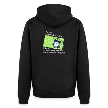 Schlagermusik Schlagerfan Schlager Wecker Spruch - Unisex Premium Bio Zip Hoodie - Schwarz - Hinten - Nico (187cm)