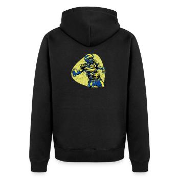 American Football hero quarterback winner vintage - Unisex Premium Organic Zip Hoodie - black - Back - Nico (187cm)