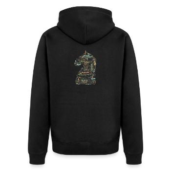 Échecs termes d'échecs Springer - Veste à capuche bio Premium Unisexe - noir - Dos - Nico (187cm)