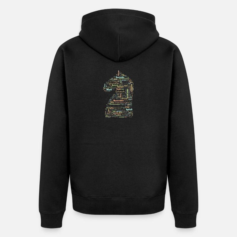 Schach Schachbegriffe Springer - Unisex Premium Bio Zip Hoodie - Schwarz